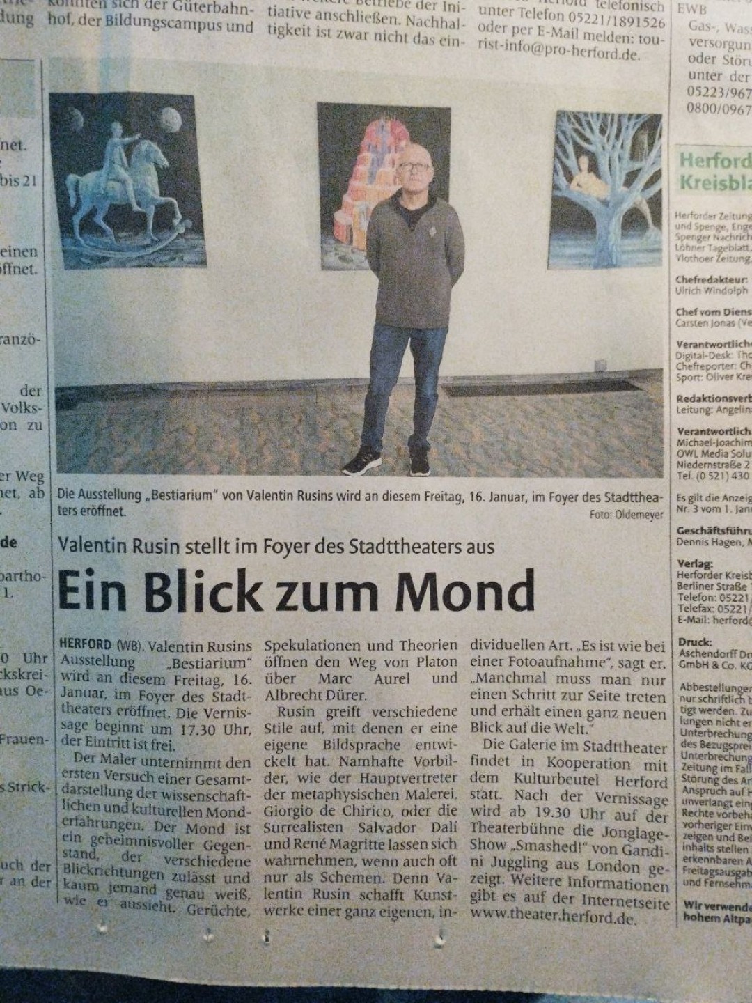 Zeitungsartikel „Ein Blick zum Mond“