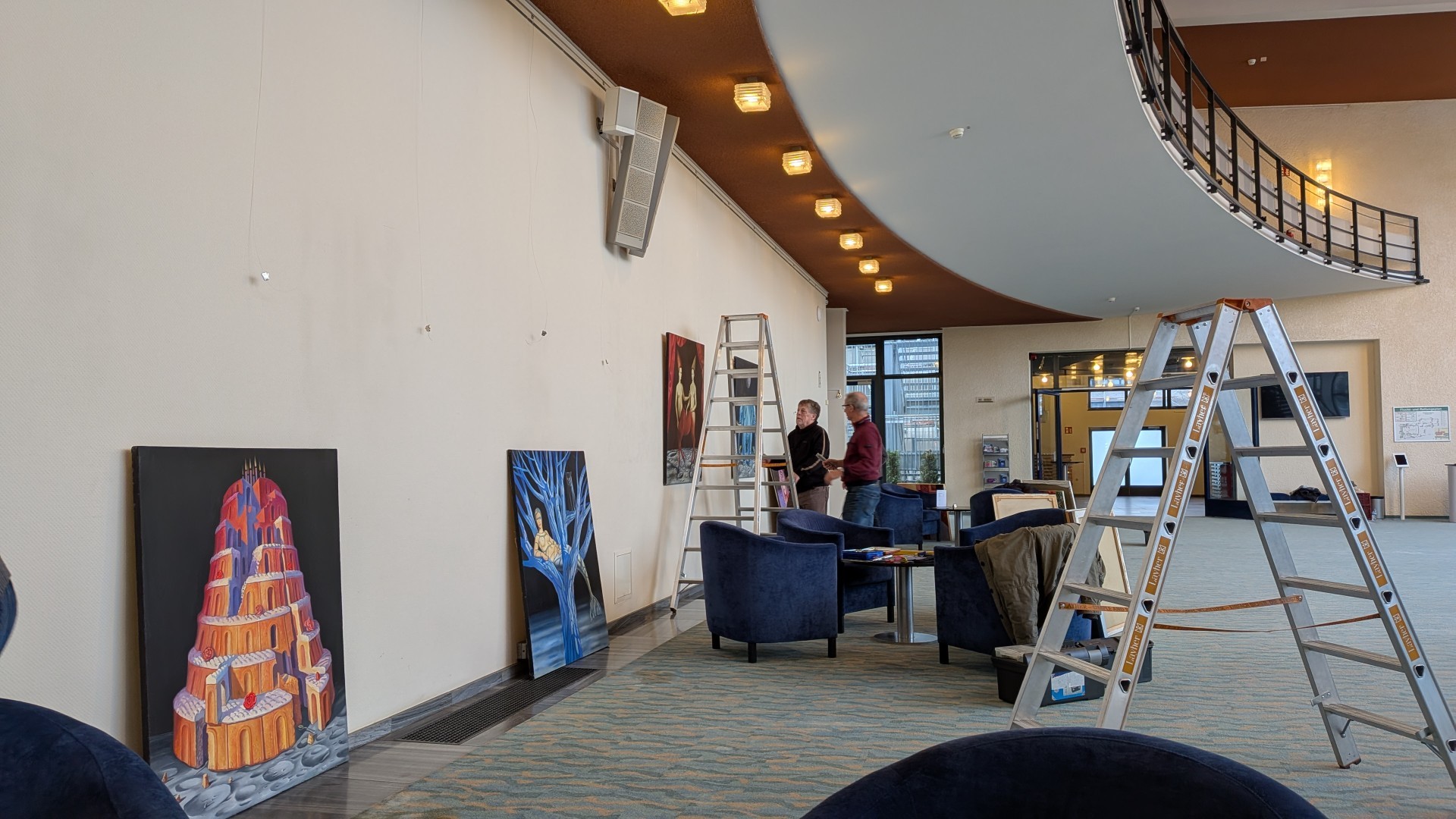 Aufbau der Ausstellung